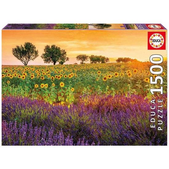 Puzzle Champ de Tournesols et Lavande Educa 1500 pièces