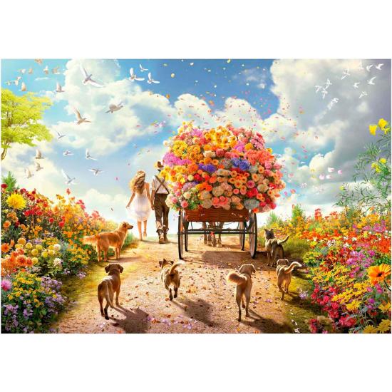 Puzzle Educa Chariot de Fleurs de 1000 pièces