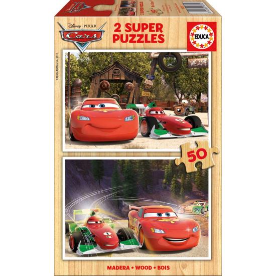 Puzzle Educa Cars 2 x 50 pièces en bois