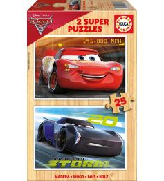 Educa Cars 3 Puzzle 2 x 25 pièces en bois