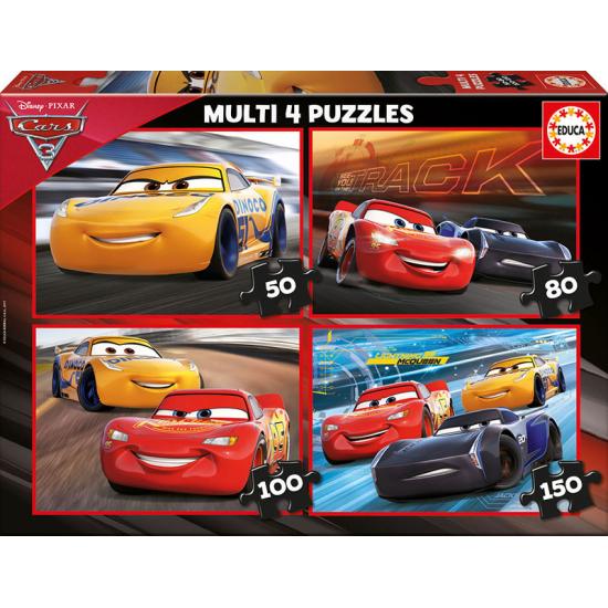 Educa Cars 3 Puzzle multi-progressif 50+80+100+150 pcs.
