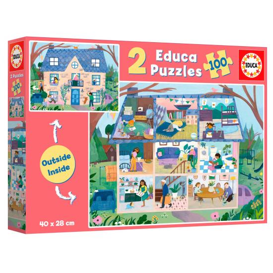 Puzzle Educa Maison Inside-Out 2 x 100 pièces Puzzle Educa Maison Inside-Out 2 x 100 pièces