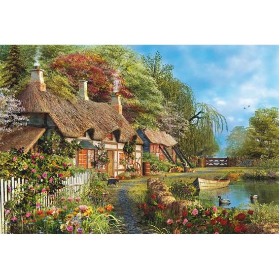 Puzzle Educa Petite Maison de Fleurs au Bord de la Rivière de 40