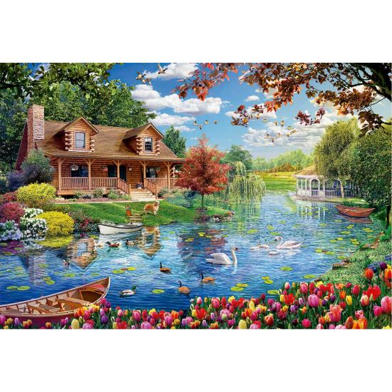 Puzzle Educa Petite Maison sur le Lac 5000 Pièces
