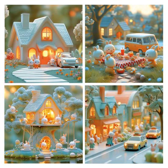 Puzzle Educa Progressive Bunnies City 12+16+20+25 pièces