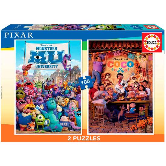 Puzzle Educa Coco + Monstres Université 2 x 100 Pcs