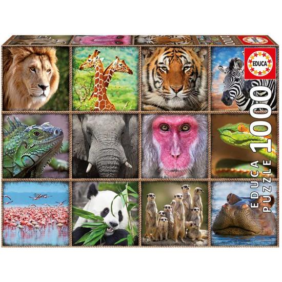 Educa Puzzle Collage d'animaux sauvages 1000 pièces