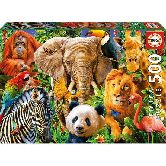 Educa Puzzle Collage d'animaux sauvages 500 pièces