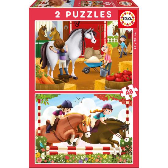 Puzzle Educa S'occuper des chevaux 2 x 48 pièces Puzzle Educa S'occuper des chevaux 2 x 48 pièces