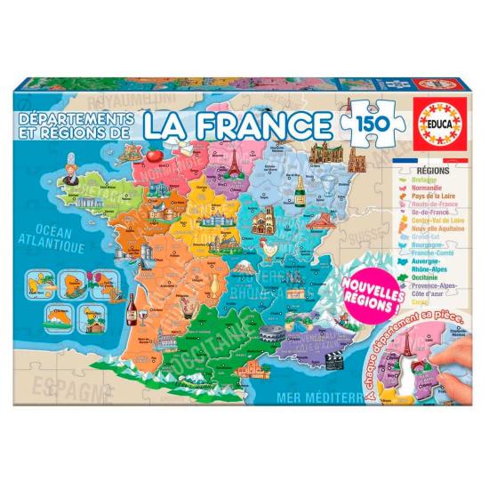 Puzzle Educa Départements de France 150 pièces