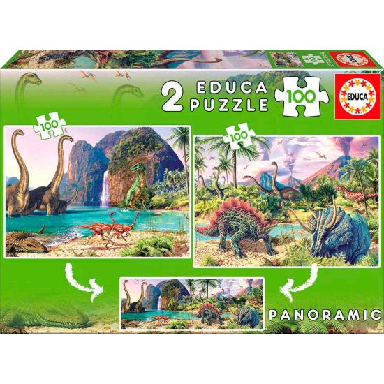 Puzzle Educa Dino World 2 x 100 pièces Puzzle Educa Dino World 2 x 100 pièces