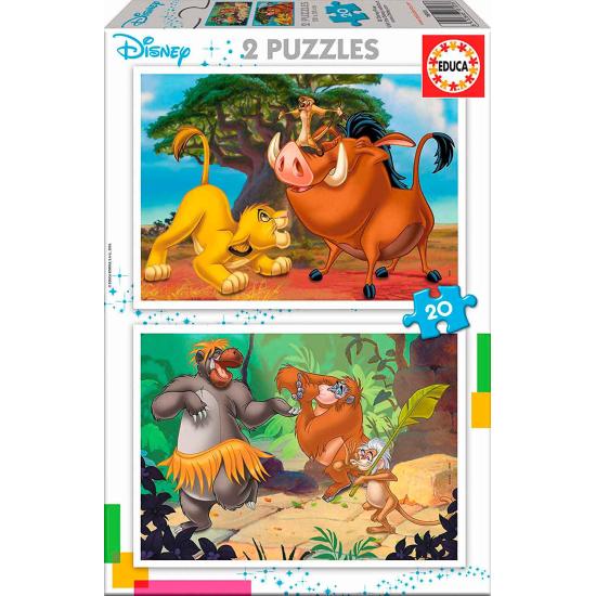 Puzzle Educa Disney Animaux 2 x 20 pièces