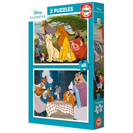Puzzle Educa Disney Animals de 2 x 48 pièces