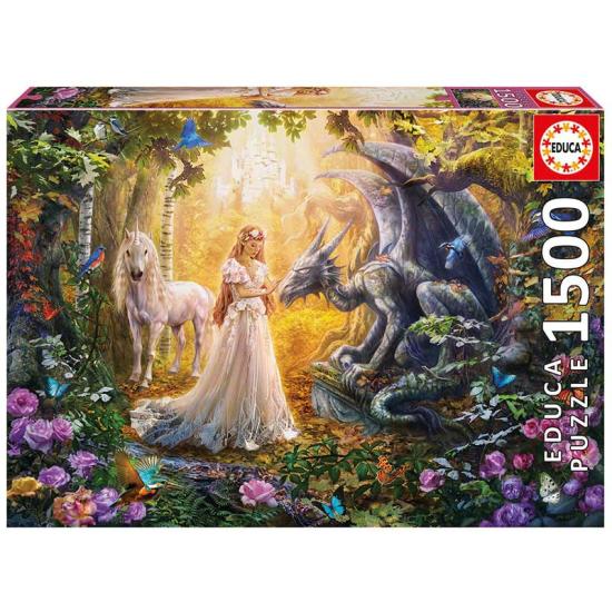 Educa Puzzle Dragon, Princesses et Licornes 1500 pièces