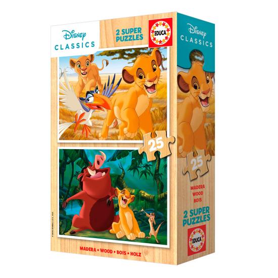 Puzzle Educa Le Roi Lion 2 x 25 pièces en bois