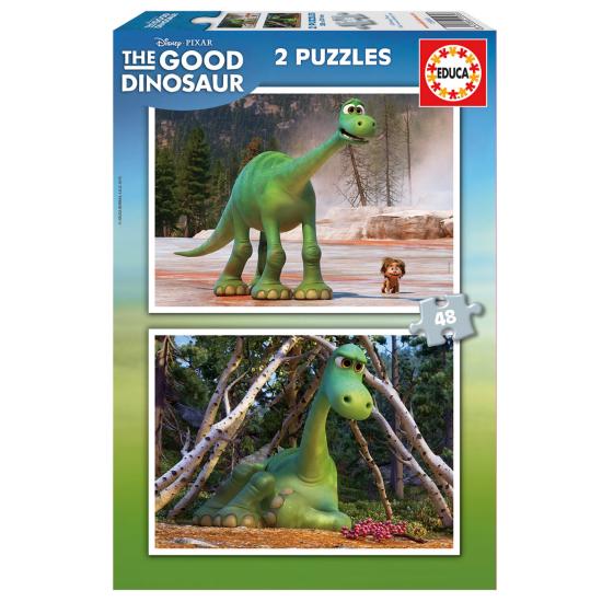 Puzzle Educa Le Voyage d'Arlo, bon dinosaure 2 x 48 pièces