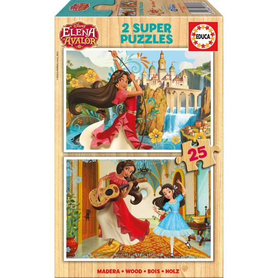 Puzzle Educa Elena d'Avalor 2 x 25 pièces en bois