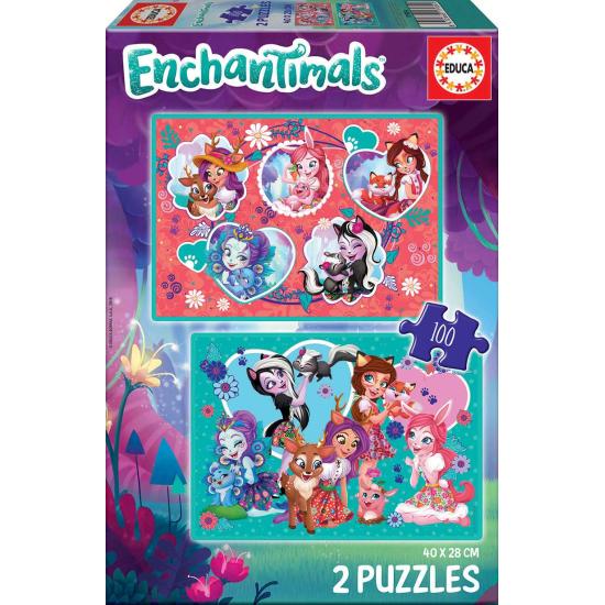 Puzzle Educa Enchantimals 2 x 100 pièces