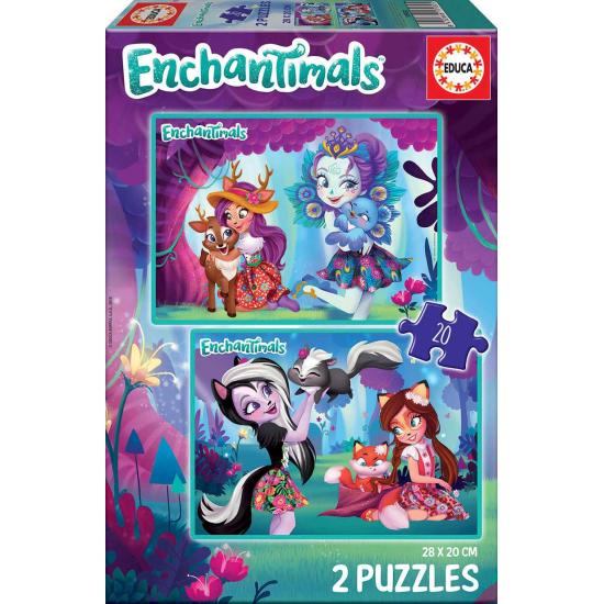 Puzzle Educa Enchantimals 2 x 20 pièces
