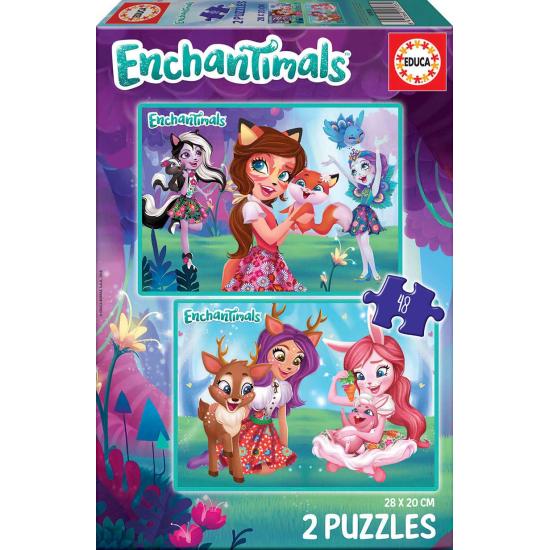 Puzzle Educa Enchantimals 2 x 48 pièces
