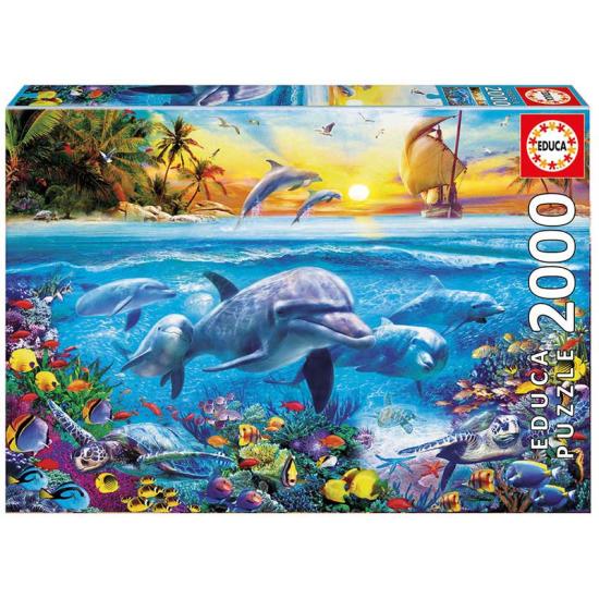 Puzzle Educa Famille de Dauphins 2000 Pièces