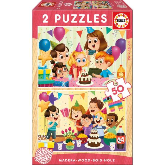 Puzzle Educa Anniversaire 2 x 50 Pcs Bois