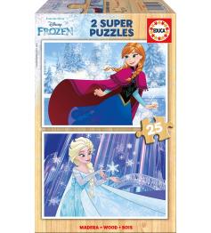 Puzzle Educa La Reine des neiges 2 x 25 pièces Bois