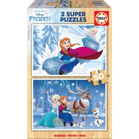 Puzzle Educa La Reine des neiges 2 x 50 pièces en bois