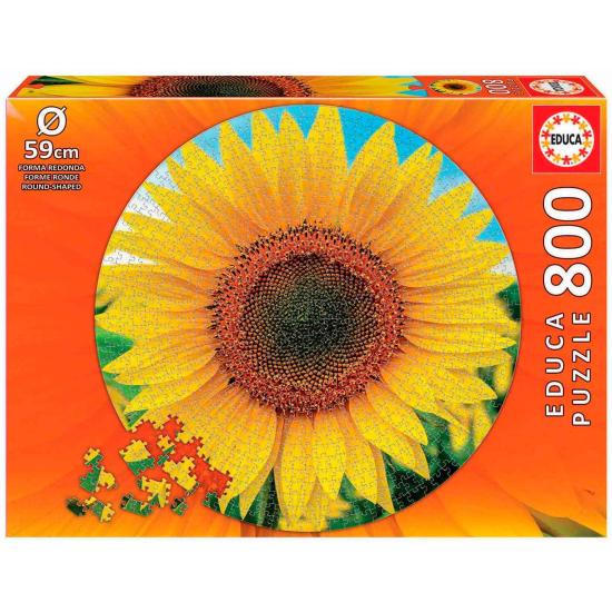 Educa Puzzle Rond Tournesol 800 pièces