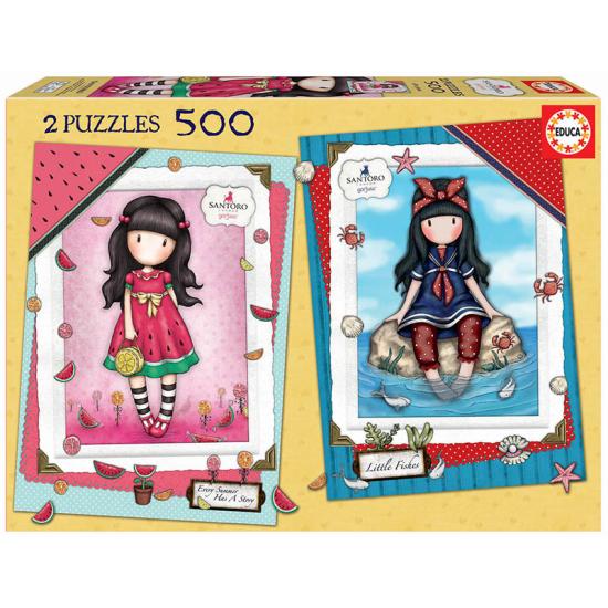 Puzzle Educa Gorjuss, chaque été + petit poisson 2 x 500 pièces