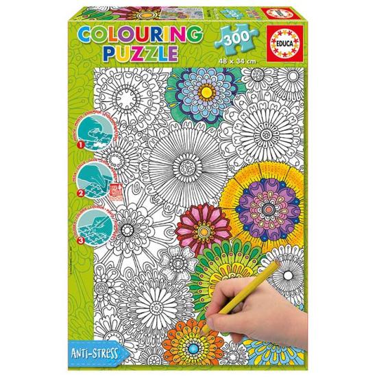 Educa Grand puzzle Color Me de belles fleurs 300 pièces