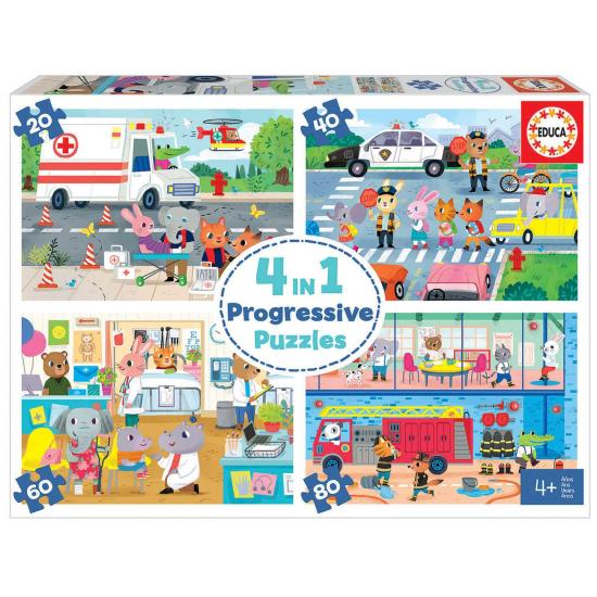 Puzzle Educa Heroes in Action Multi Progressif 20+40+60+80 pcs