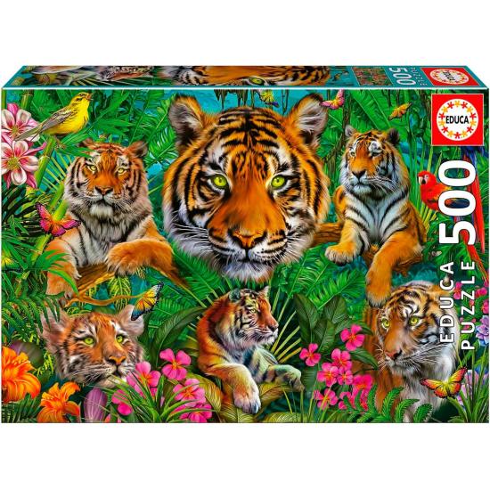 Puzzle Educa Jungle de Tigres 500 pièces