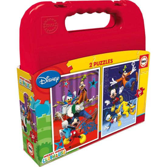 Puzzle Educa Valise Mickey Mouse 2 x 20 pièces