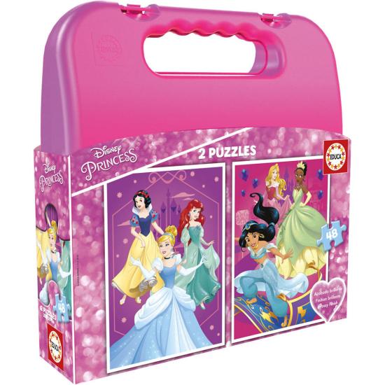 Puzzle Educa Valise Princesses Disney 2 x 48 pièces