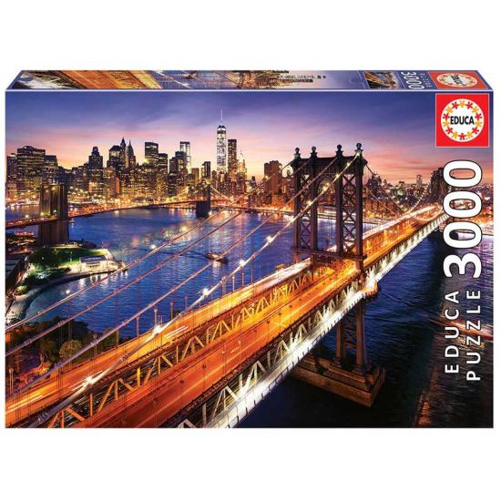 Educa Puzzle Coucher de Soleil Manhattan 3000 Pièces
