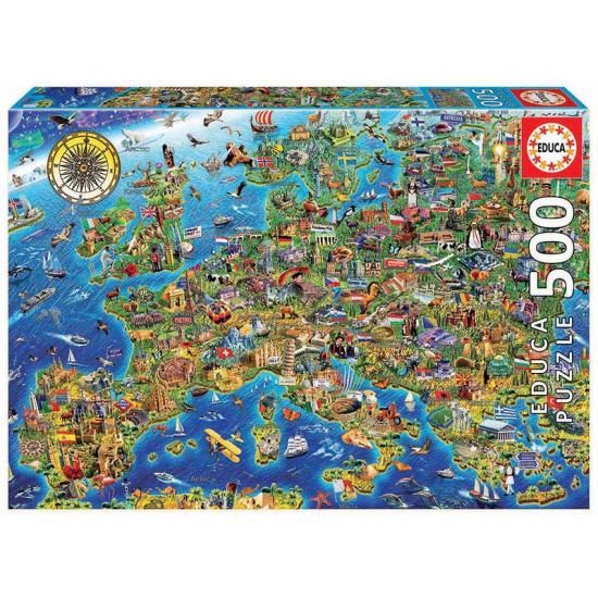 Educa Puzzle Carte de l'Europe 500 pièces
