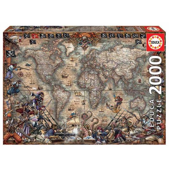 Educa Puzzle Carte des pirates 2000 pièces