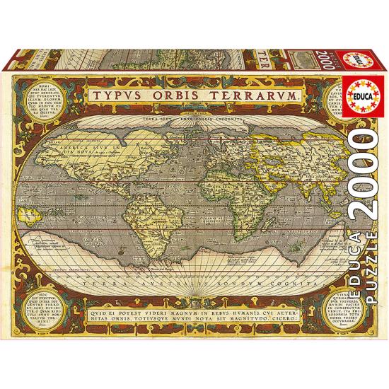 Puzzle carte du vieux monde Educa 2000 pièces