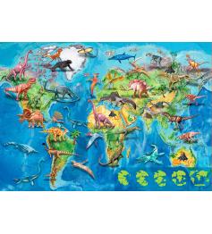 Educa Puzzle Carte du Monde Dinosaures 150 pièces