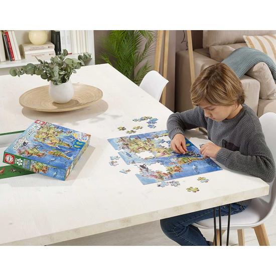 Educa Puzzle Carte du Monde Dinosaures 150 pièces