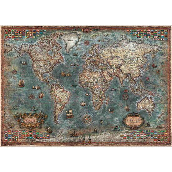 Puzzle carte du monde historique Educa 8000 pièces