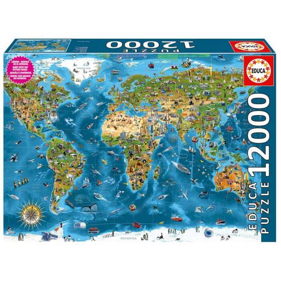 Puzzle Educa Merveilles du Monde 12000 Pièces