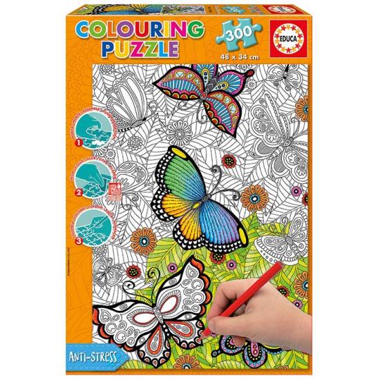 Puzzle Educa Papillons Colore-moi 300 pièces