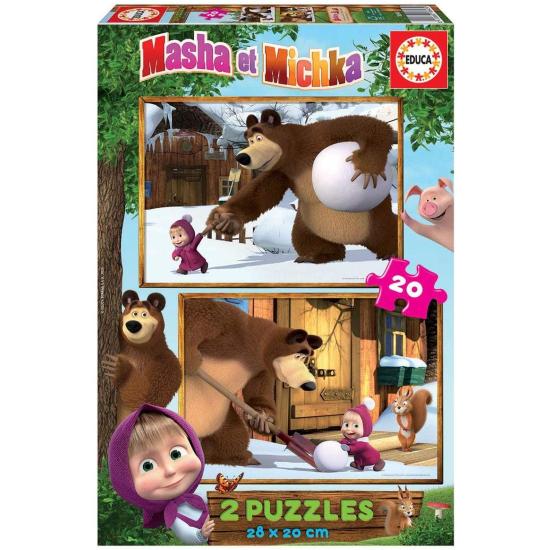 Puzzle Educa Macha et Michka 2 x 20 pièces