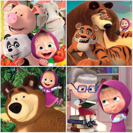 Puzzle Educa Masha et Michka Progressif 12+16+20+25 Pcs