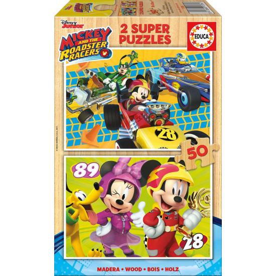 Puzzle Educa Mickey et les Super Pilotes 2 x 50 pcs Bois