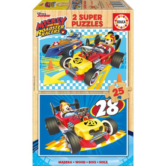 Puzzle Educa Mickey et les Super Pilotes 2 x 25 pcs Bois