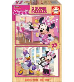 Puzzle Educa Minnie Happy Helpers 2 x 25 pcs Bois