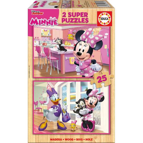 Puzzle Educa Minnie Happy Helpers 2 x 25 pcs Bois Puzzle Educa Minnie Happy Helpers 2 x 25 pcs Bois
